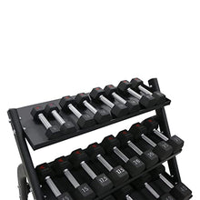 TKO 3-Tier Dumbbell & Kettlebell Rack | Home Gym Organizer | Black Stand