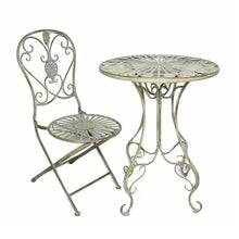 FENOKD Folding Side Table Distressed Outdoor Table Chairs Set Foldable Coffee Table Outdoor Garden Table Small Round Patio Table - Green (one Chair)