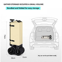 Collapsible Wagon Cart with 360° Rotatable All-Terrain Wheels, Heavy Duty Utility Beach Wagon Cart Garden Waterproof Cart for Outdoor, Sports, Shopping, Camping,B