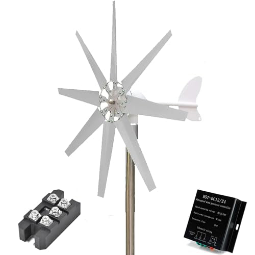 AISINILALAO ﻿20000W Low Noise Wind Turbine Generator, 12V-220V Portable Vertical Wind Power Turbine Generator Kit 3 Phase AC Low Noise Windmills with MPPT Controller,48v