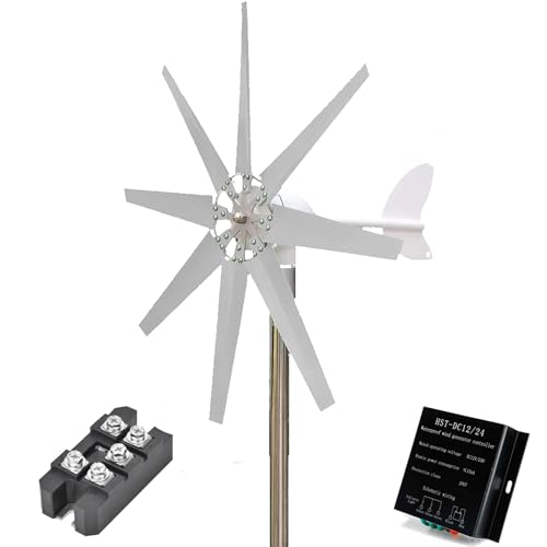 AISINILALAO ﻿20000W Low Noise Wind Turbine Generator, 12V-220V Portable Vertical Wind Power Turbine Generator Kit 3 Phase AC Low Noise Windmills with MPPT Controller,48v