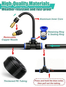 Bendable Drip Irrigation System Kit with Rust-Proof Nozzles, for Vegetable