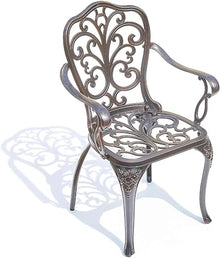 WZUOPG Garden Bench Outdoor Patio Dining Set 5pc Patio Cast Black Aluminium Cafe Bistro Set Garden Furniture Table and Chair