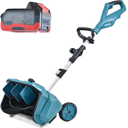 ddingsmafosee 2025 Pro Snow Blower Cordless - 1000W Brushless Electric Snow Shovel, Retractable Length Adjustable 110-130cm, Snow Removal Width 40.7cm (16in) & Depth 20cm (7.9in) 1battery