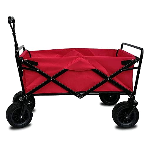 PUCNHZYNW Handcart, Folding Garden Trolley Cart Heavy Duty Wagon Multi-Function Shopping Cart for Outdoor Camping Photography Pull Truck, Load 100Kg/Grey