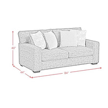 Picket House Furnishings Molly Loveseat Galactic Charcoal with 4 Pillows