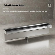 Aenmezen 100cm Pond Waterfall Outlet, Stainless Steel Waterfall Spillway