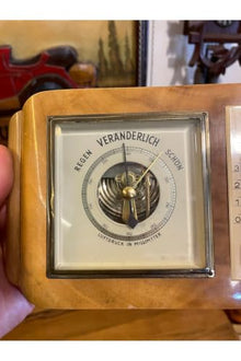 SODEF Antique Thermometer Barometer 10 x 11 inches Brown Retro Style Weather Station Decorative Home Office Decor Unique Vintage Gift - Brown