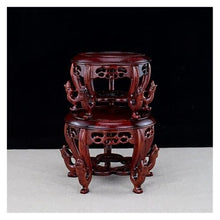 WOAITIANTIAN Vase Stand Round Wood Base Crafts Strange Stone Vases Bonsai Decorations Pedestal(Large)