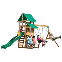 Backyard Discovery Belmont Cedar Wood Playset Swing Set Green