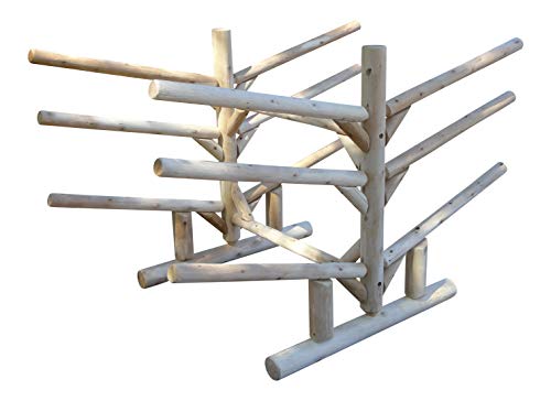 Log Kayak Rack 2 Canoe + 2 Kayak + 2 SUPS Rack Unfinished