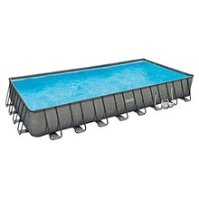 Summer Waves Outdoor Rectangular Frame Above Ground Swimming Pool Set Gray