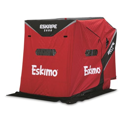 Eskimo Eskape 2600 Insulated 2 Person Ice Fishing Shelter Red