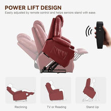 HTERWQEA PU Leather Power Lift Recliner Chair with Massage & Heat