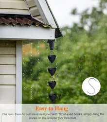 LZPHGB Extra Long Rain Chain Water Catcher Adjustable, Heavy Duty for Roof Downspout, Funnel Rain Catcher for Home Display,Brown-5.5m (18ft)