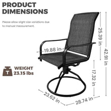 Decksplore Swivel Patio Chairs Set of 6, 360° Rocking Outdoor Dining Chairs with Breathable Textilene Mesh & Heavy-Duty Steel Frame, Modern Grey Patio Seating for Backyard, Garden, Deck