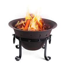 WeCooper Cast Iron Fire Pits,29inch,Round,Deep,with Mesh Screen & Poker