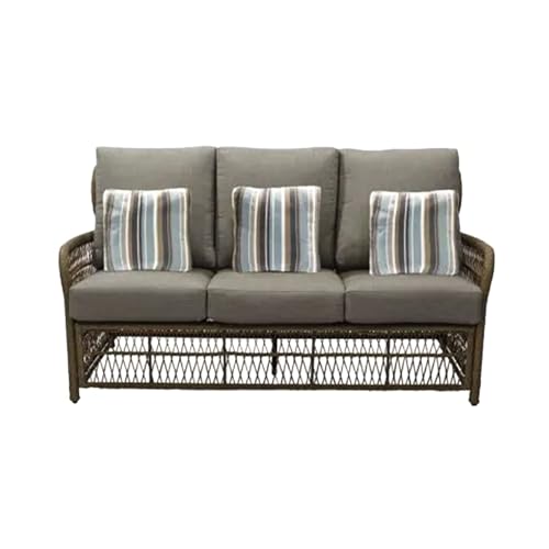 Four Seasons Courtyard Positano 3 Seater All Weather Wicker Loveseat Beige