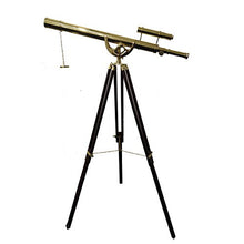 collectiblesBuy Decorative Nautical Shiny Brass Telescope with Brown Tripod