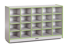 Jonti-Craft Rainbow Accents 20 Cubbie-Tray Mobile Storage with Trays Key Lime