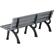 Global Industrial 72" L Plastic Park Bench with Backrest Grey