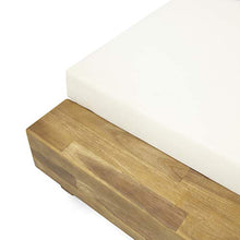 GDFStudio Outdoor Acacia Wood Chaise Lounge and Cushion Sets (Set of 4), and Cream