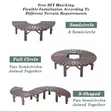 BXKCFYBSQ Semi-Circular Tree Bench,Solid Wood Outdoor Patio Furniture Seat,Garden Wrap Around,Shape Extends Infinitely,for Courtyard