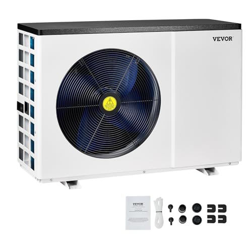 VEVOR Electric Pool Heat Pump, 35,830 BTU, Fits 6,605-13,209 Gallon Above & In-Ground Pools, Low Noise Heating & Cooling, Energy-Saving Water Heater AC208-230V 60Hz