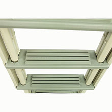 Confer Plastics Step-1X with 8000X Ground to Step Ladder: Above Ground Entry System, Dual Handrails, Slip-Resistant Steps, Supports 300 lbs, Easy Install – Made in USA, Warm Grey with Blue Step-1X