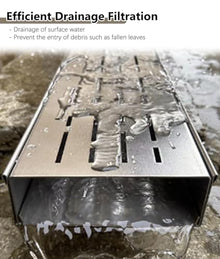 HYLOPGX 5cm Wide Stainless Steel Drain Cover, Narrow Outdoor Channel Grate, Removable Trench Drain Grate for Efficient Water Drainage, Puddle Drainage Grills (Silver, 1)