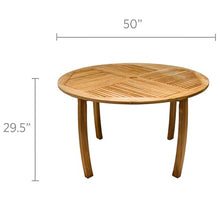 Royal Teak Collection DP50R Dolphin Round Teak Table, 50 Inch Wooden Patio Table with Umbrella Hole, 4-Seater Outdoor Tables for Garden, Deck, Backyard or Patio Seating, Outdoor Furniture