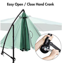 RWGOVLU Garden Banana Parasol with Crank Handle, Patio Cantilever Umbrella, 3M/10FT Outdoor Hanging Sun Shade Canopy for Garden Backyard Pool