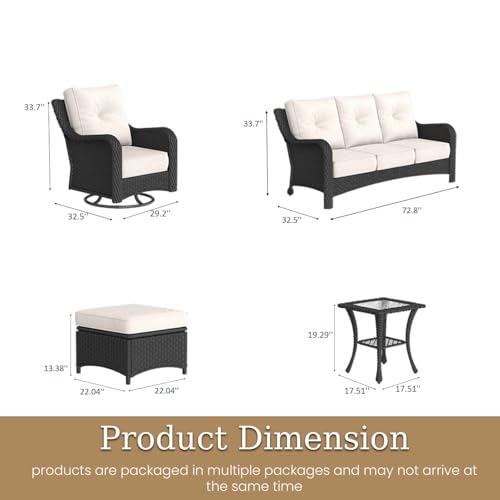 Aeeiua 7 Piece Outdoor Patio Furniture Set
