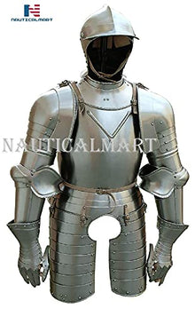 NauticalMart Medieval Knight Suit of Armor Costume Silver