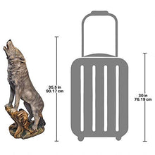 Design Toscano Howling Lone Wolf Garden Animal Statue, 35 Inch, Polyresin, Full Color