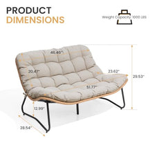 Crestlive Products Outdoor Loveseat, Patio Conversation Set (2PCS Beige)
