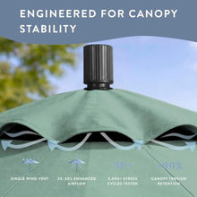 California Umbrella 10-Year Protection 11-Ft Outdoor Patio Umbrella, Pacifica Fade-Resistant Fabric, Crank Lift, 8-Rib Aluminum Frame, Stone Black Pole, Spa
