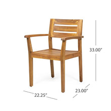 Christopher Knight Home Stockton Outdoor 8-Seater Acacia Wood Dining Set Teak + Rustic Metal