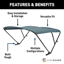 SureShade Power Pontoon Bimini Top Green