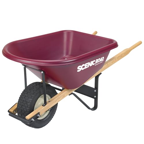Scenic Road Wheelbarrow 6 Cu Ft 800lb Flat Free Turf Tire (Model M6-1TFF)
