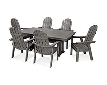 POLYWOOD Vineyard Adirondack 7-Piece Nautical Trestle Dining Set (Slate Grey)