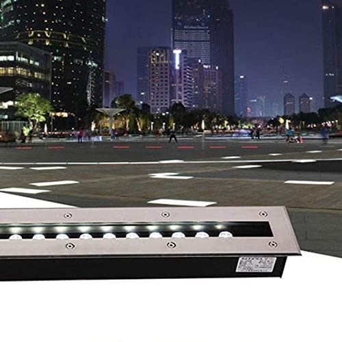 QICBYING Ground LED Landscape Lights - LED Underground Light, AC 85-265V Outdoor LED Recessed Spotlight, IP67 Waterproof Floor Pathway Lighting Lights, for Staircase Step Garden(Red Light,24W)