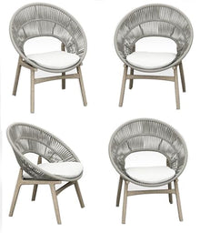 WholesaleTeakFurniture Qty 4 - Grade-A Teak Wood Luxurious Solo/Single Robas Weathered Teak Arm Chairs #26RoAA