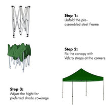 BannerBuzz Blank Canopy Tent with Carry Bag, Graphic with Hardware, 420 Denier Oxford Polyester Fabric, Pop Aluminum Frame for Easy Installation, Velcro Topper Attachment (20' x 10', Green)
