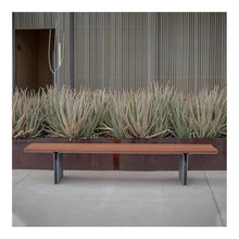 tanyunji001 Garden Benches Backless Wooden Bench, Stainless Steel Park Outdoor Chair, for Porch Yard Patio Seat