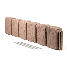 Beuta Cobblestone BlockXL Lawn and Garden Landscape Edging - 9.5" Tall Natural Resin, Fade Rust and Corrosion Resistant, Includes 3 Anchoring Spikes