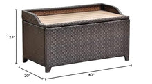 International Caravan Barcelona Resin Wicker/Aluminum Storage Bench with Edge Lip