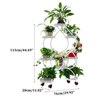 Plant Stand 8 Tier Metal Flower Pot Stand Indoor Outdoor Plants Multiple Tiered Iron Durable Plant Shelf Creative Simple Plant Rack Heavy Duty Flower Display Rack For Corner Patio Living Room