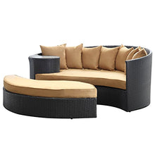 Modway Taiji Wicker Rattan Outdoor Patio Sectional Daybed in Espresso Mocha
