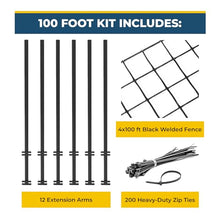 Dog-Proofer Vertical Fence Extension System - Includes Galvanized Steel Extenders and Industrial Poly Mesh to Prevent Jumping Over Fences, Extends Fencing Height by 3 Feet, 100 Foot Kit